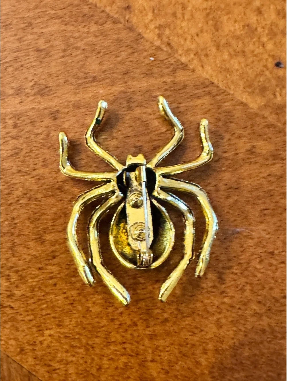 Vintage Spider Brooch with Blue and Black Rhinestones 376